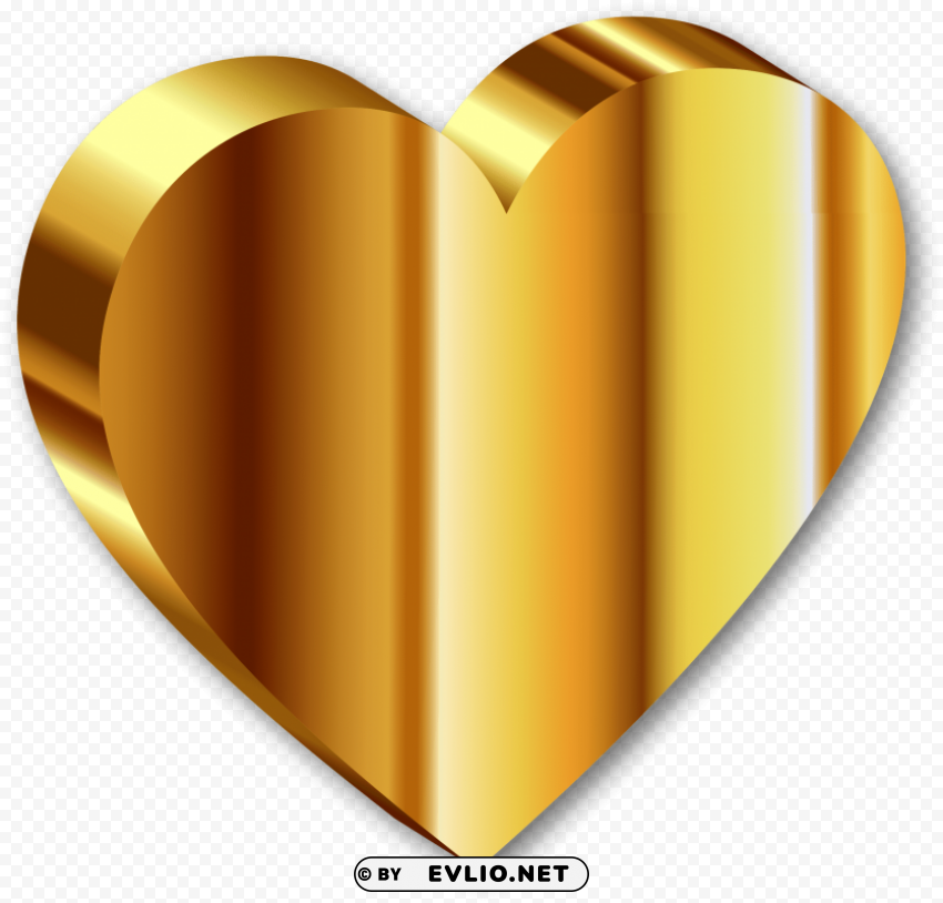 gold heart Clear image PNG clipart png photo - 556dbf66