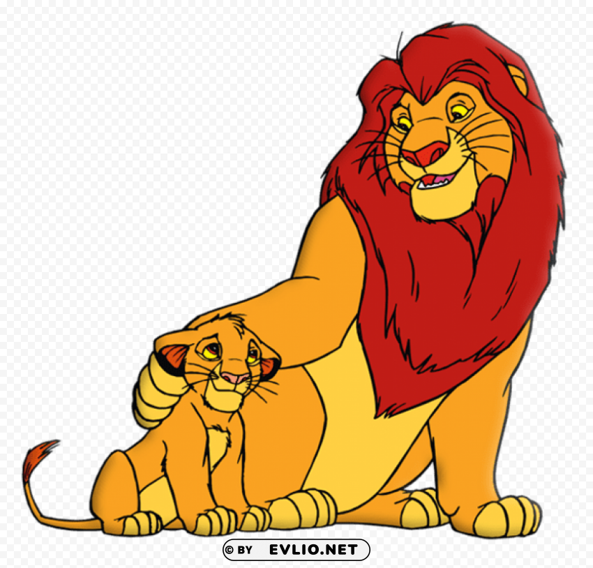 king lion and simba Transparent Background Isolation in HighQuality PNG