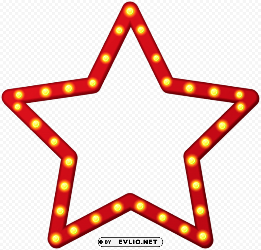 red star border frame Isolated Artwork on Clear Background PNG