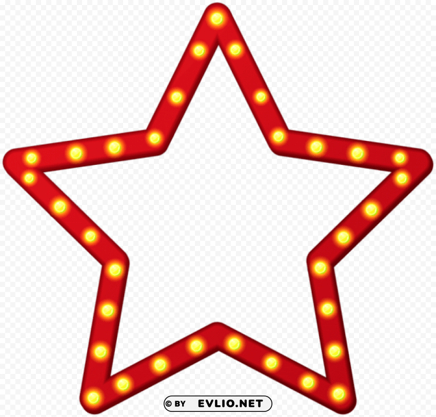 Red Star Border Frame Isolated Artwork On Clear Background PNG