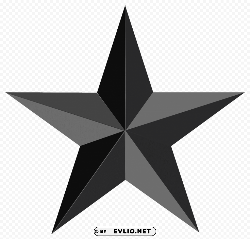 black star Isolated Character in Transparent Background PNG