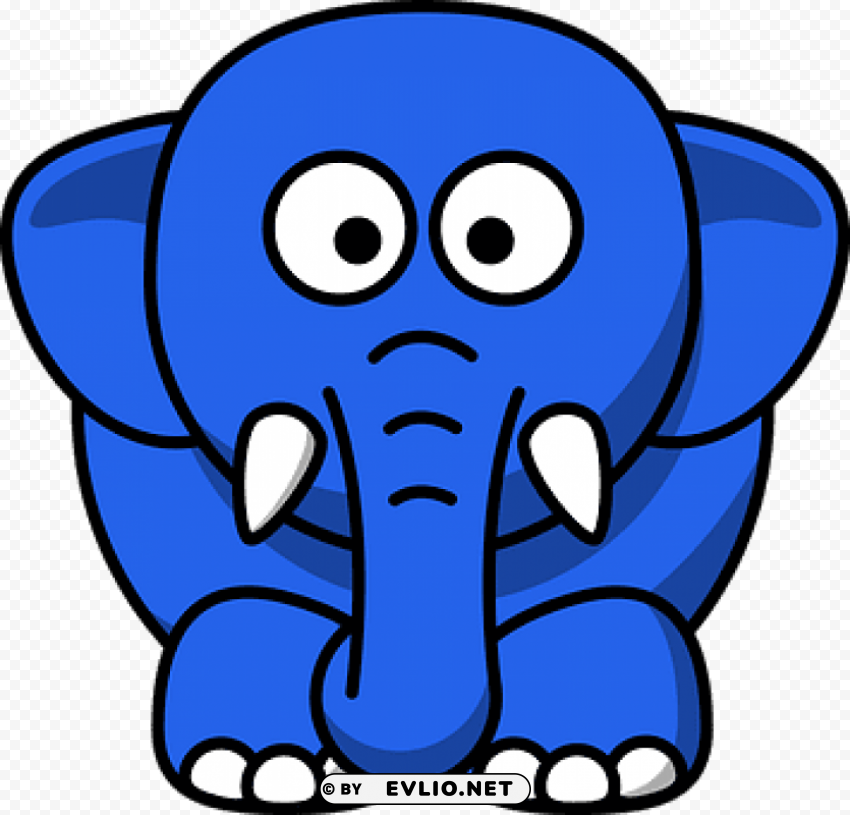 Cartoon Elephant Face ClearCut Background Isolated PNG Graphic Element