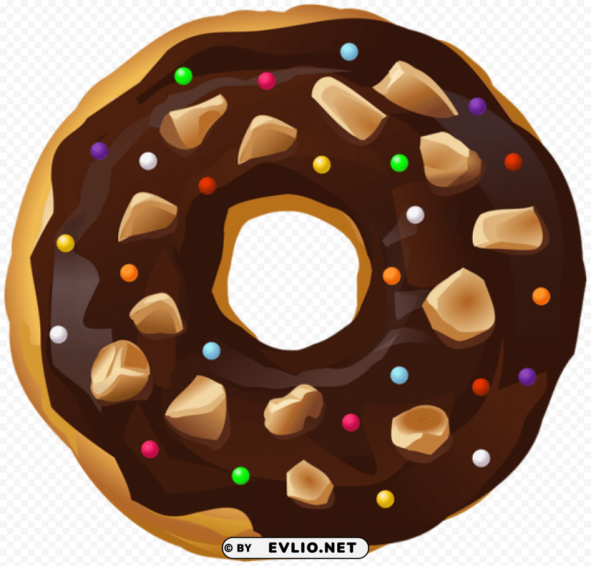 chocolate donut transparent Clear Background Isolated PNG Graphic clipart png photo - 15460561