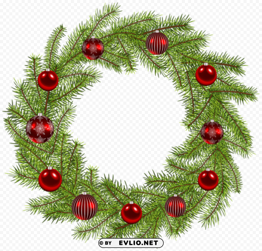 Deco Christmas Wreath PNG With Isolated Transparency