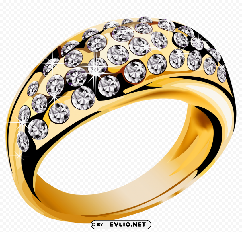 gold ring with diamonds PNG images without watermarks