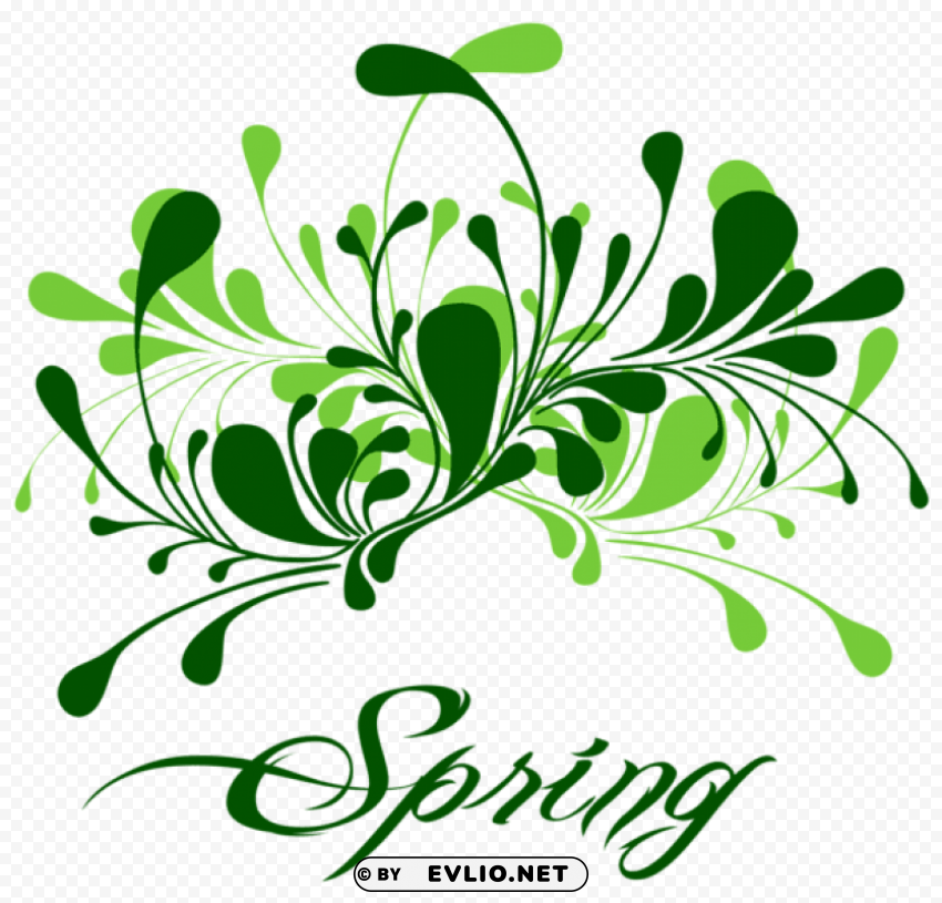 green spring decor PNG with alpha channel for download