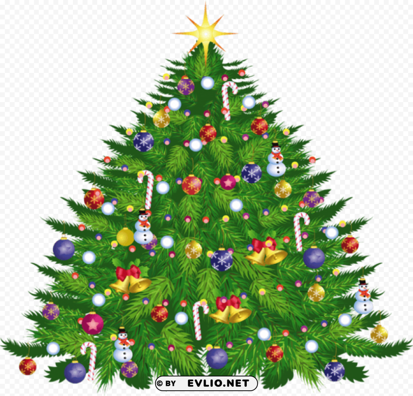 large transparent christmas deco tree PNG images for websites