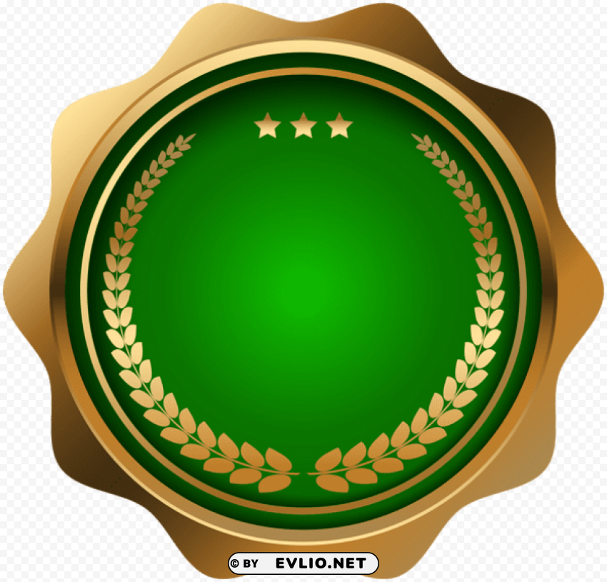 seal badge green PNG Image with Clear Isolated Object clipart png photo - 884528bc