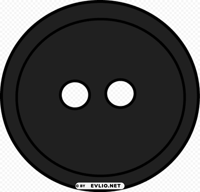 black round button with 2 hole Transparent Background Isolation in PNG Image