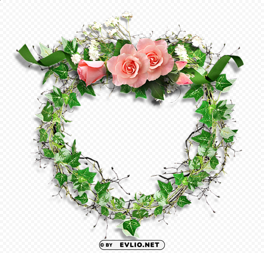  frame leaves and roses Transparent PNG images pack