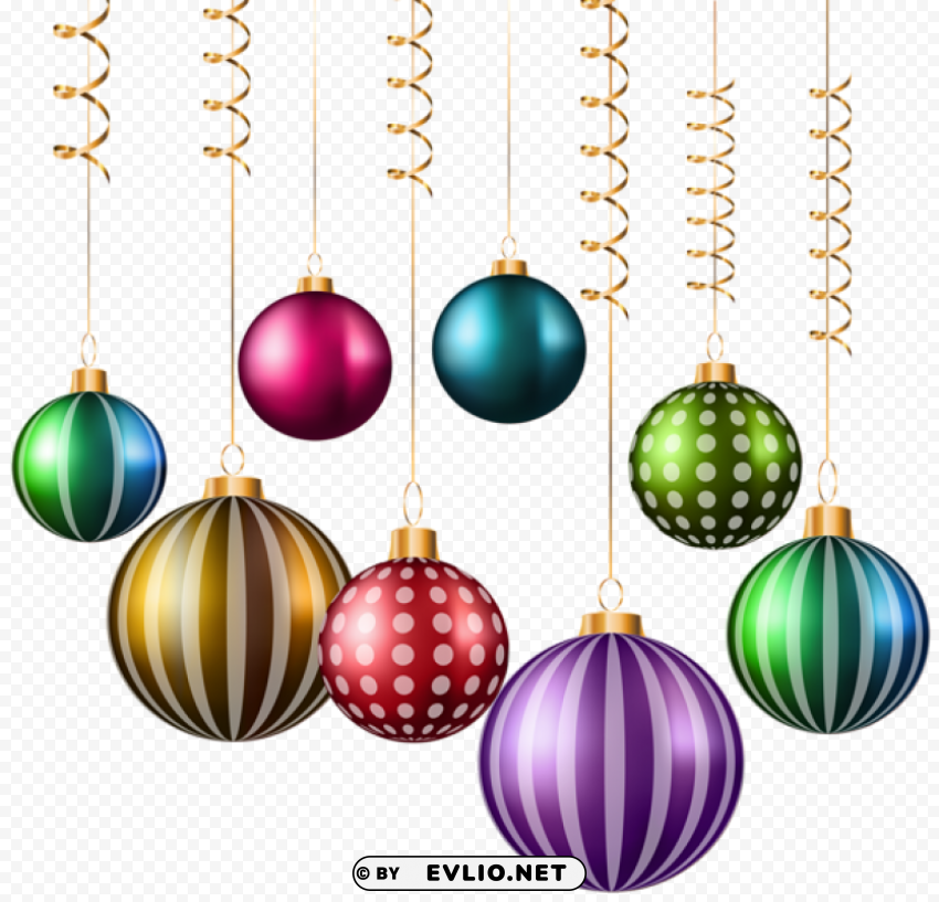 christmas balls PNG graphics with clear alpha channel selection