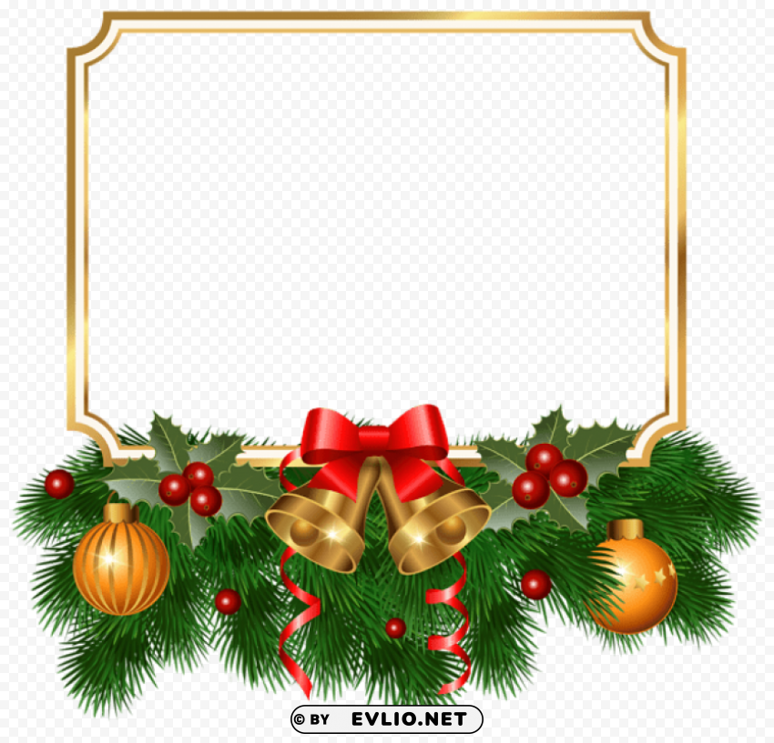 christmas golden border Free PNG