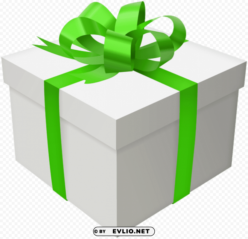 gift box with green bow ClearCut Background Isolated PNG Graphic Element