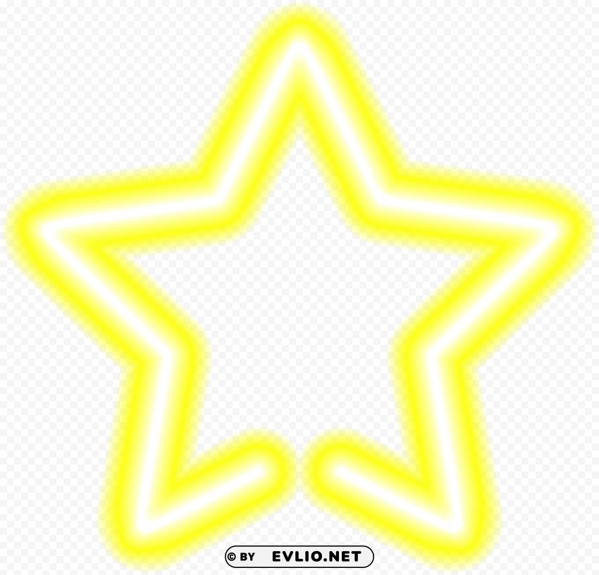 neon star yellow PNG free download clipart png photo - 5b10e38c