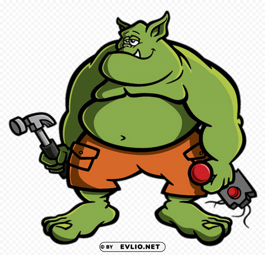 ogre with hammer PNG images with alpha channel selection
