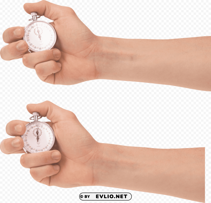 stop watch on hand Isolated Object on Clear Background PNG