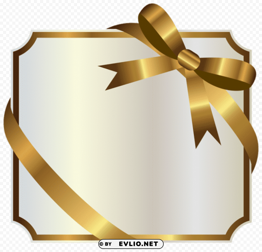 white label with gold bow Free PNG images with alpha channel set