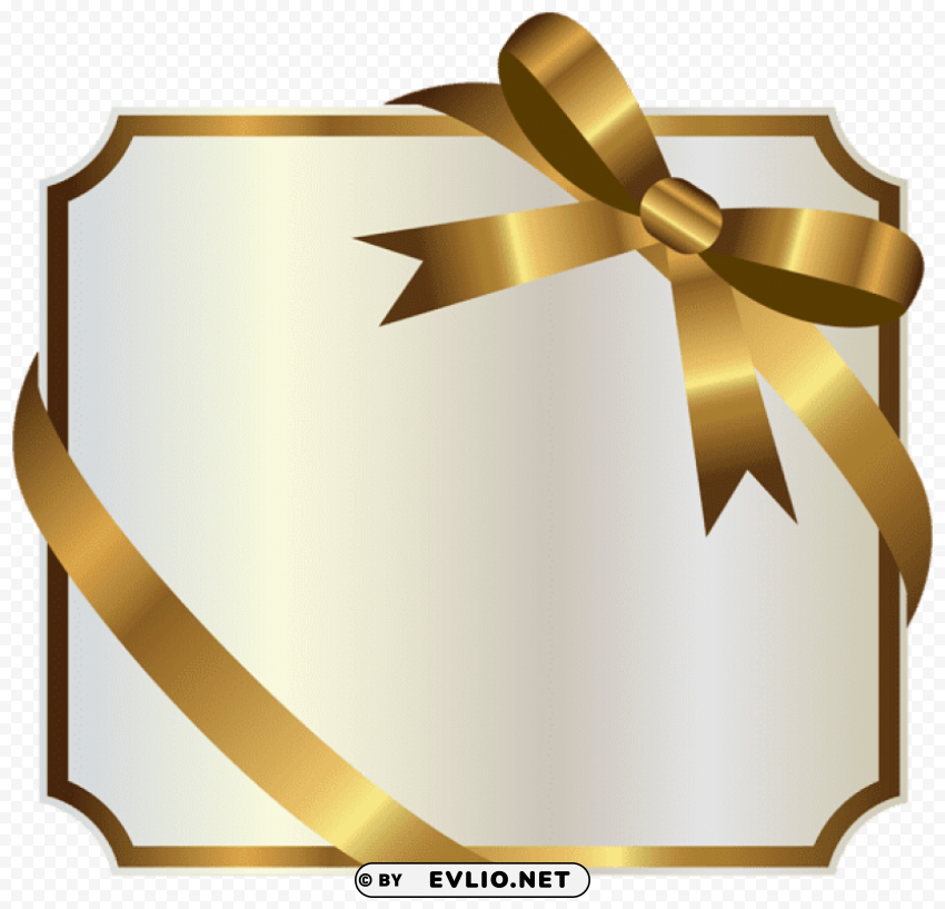 White Label With Gold Bow Free PNG Images With Alpha Channel Set