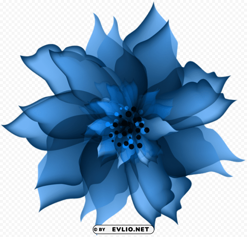 decorative flower blue PNG images with transparent canvas comprehensive compilation