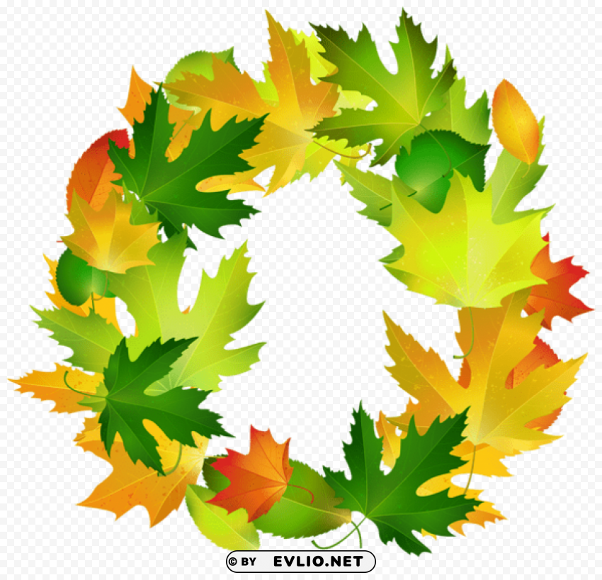 fall leaves oval border frame PNG transparent photos extensive collection