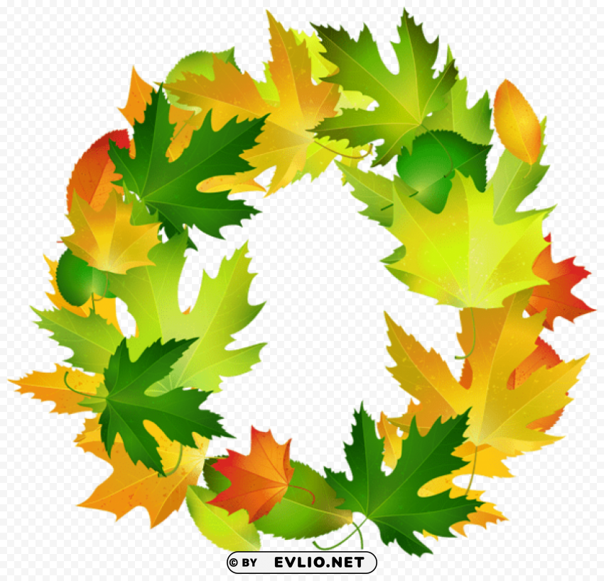 Fall Leaves Oval Border Frame PNG Transparent Photos Extensive Collection