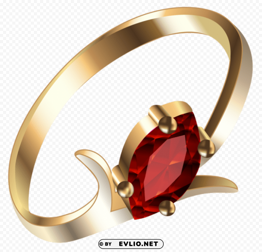 gold ring with ruby Isolated Subject on HighQuality Transparent PNG