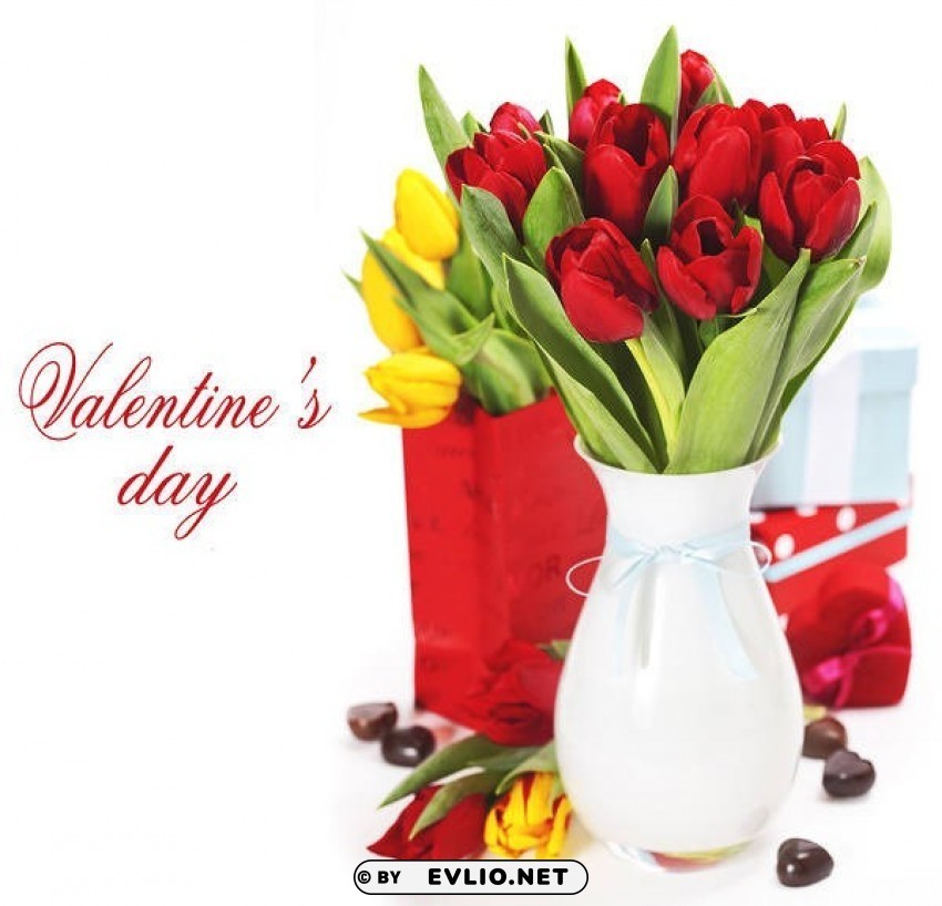 happy valentines day flowers PNG images with transparent backdrop