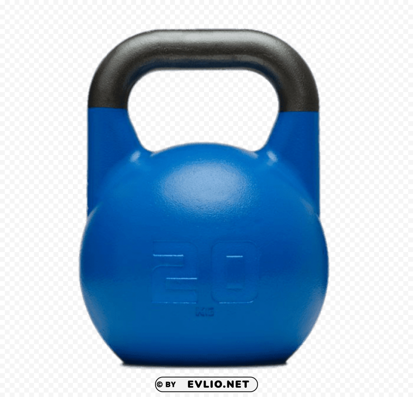 20kg blue kettlebell PNG for blog use