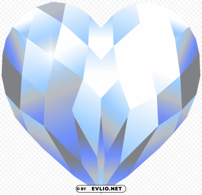 crystal heart PNG design elements