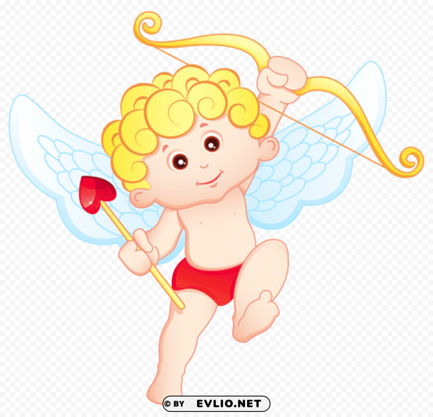 Cute Blonde Cupid Isolated Element On Transparent PNG