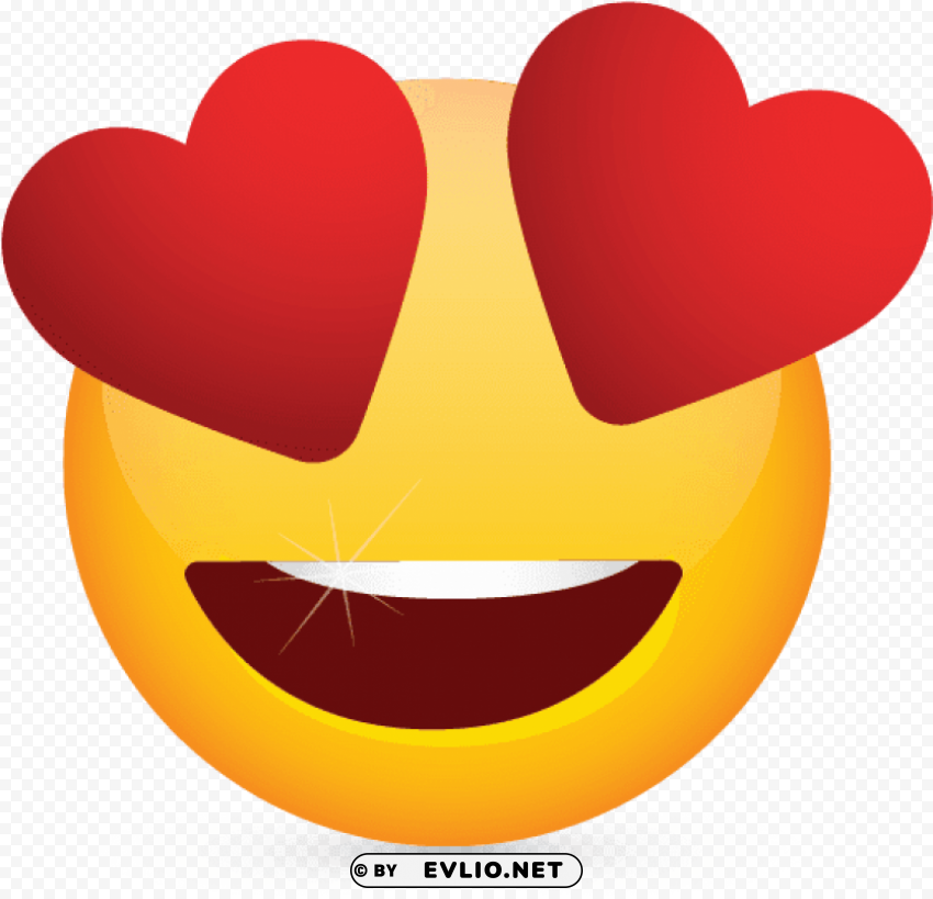 Heart Eye Emoji Transparent Isolated Object With Transparency In PNG