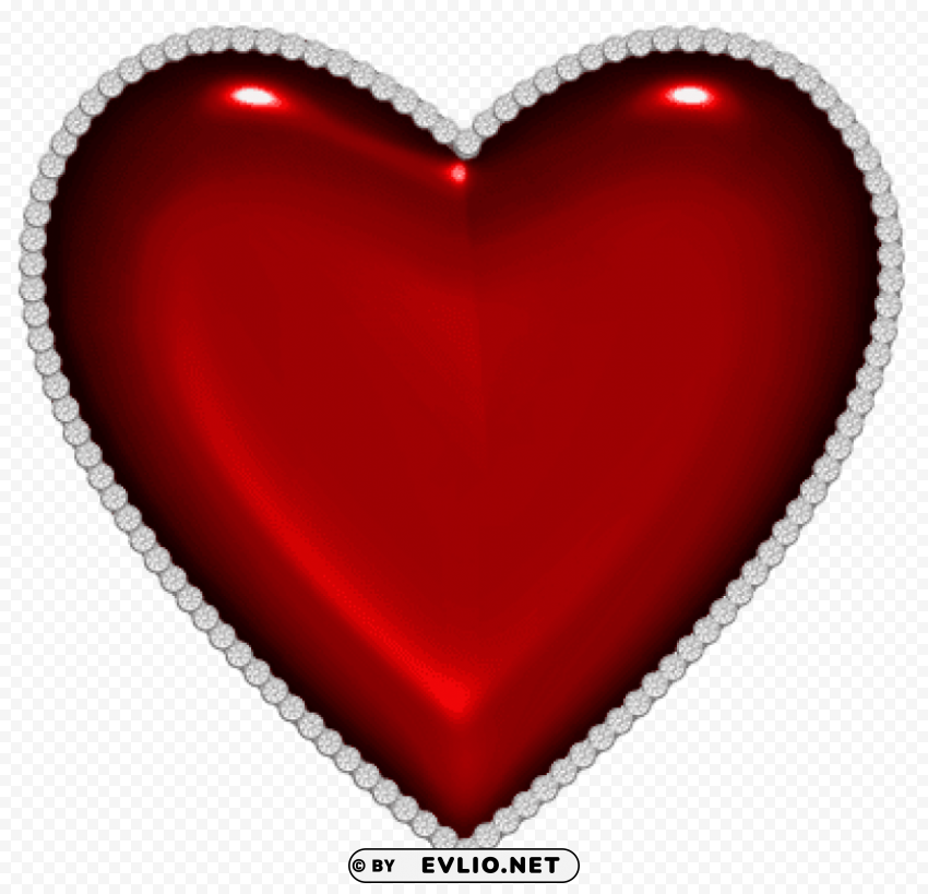 red heart with diamonds PNG for blog use