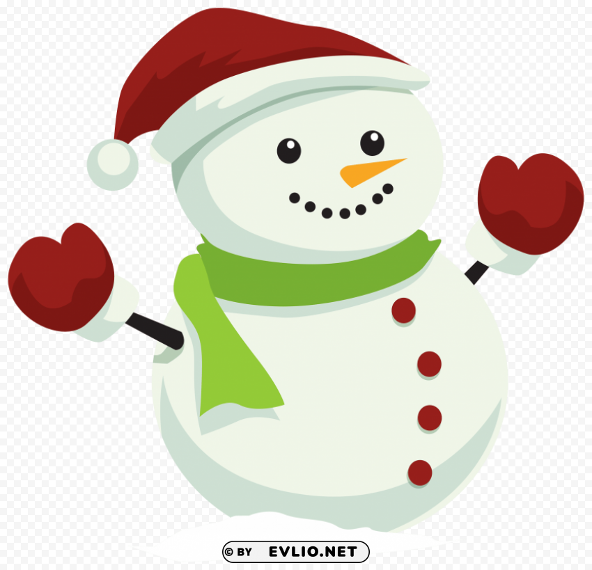 snowman with christmas hat Isolated Graphic on Clear Background PNG