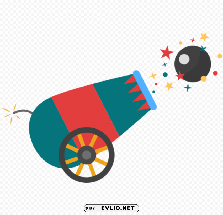 Cartoon Circus Cannon Transparent Background PNG Object Isolation