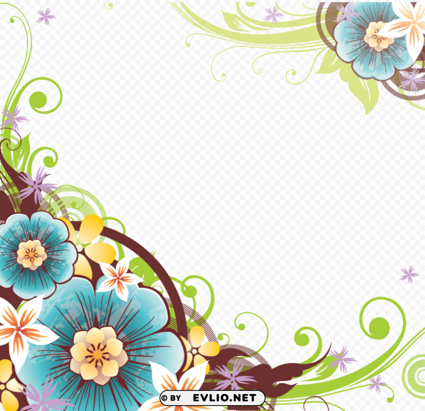 flowers borders Clear PNG file