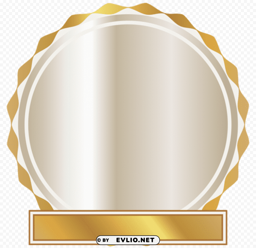 gold and white sealpicture Isolated Element in Transparent PNG