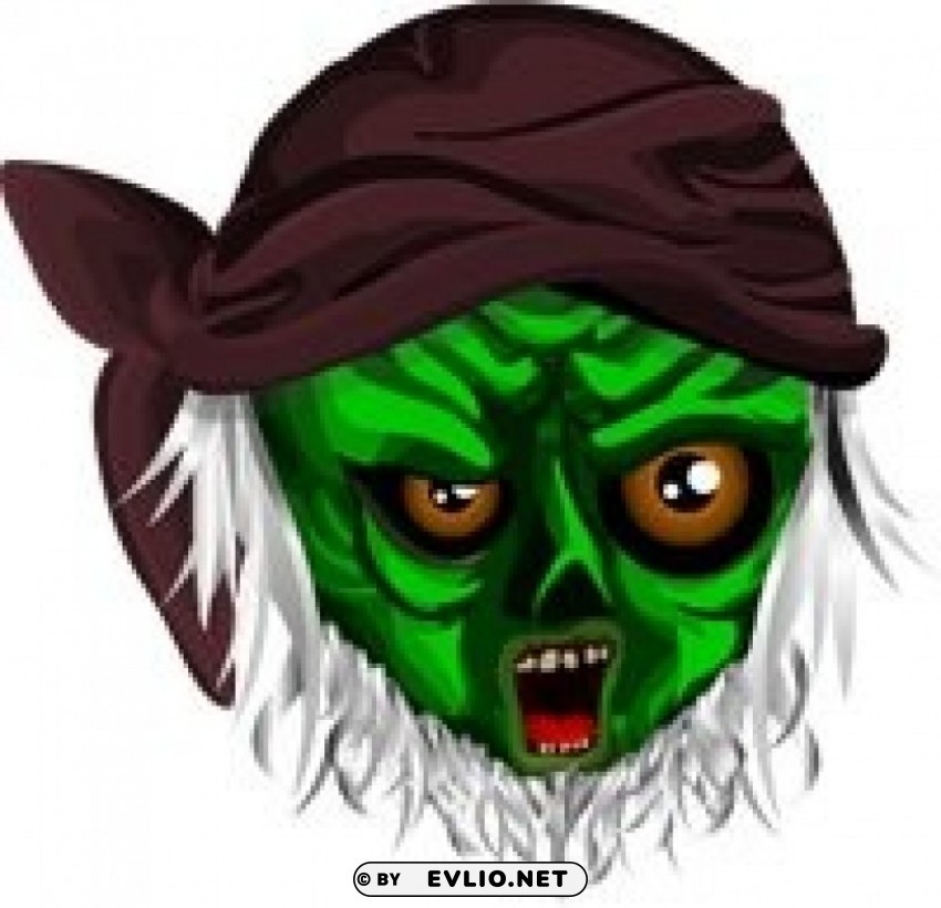 halloween zombie pirate mask PNG for overlays