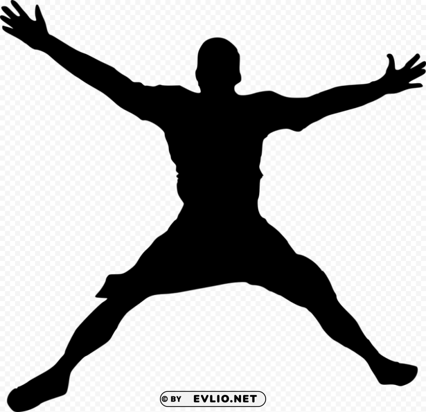 Transparent happy jump silhouette PNG Image with Clear Isolation PNG Image - ID fd8e24a3