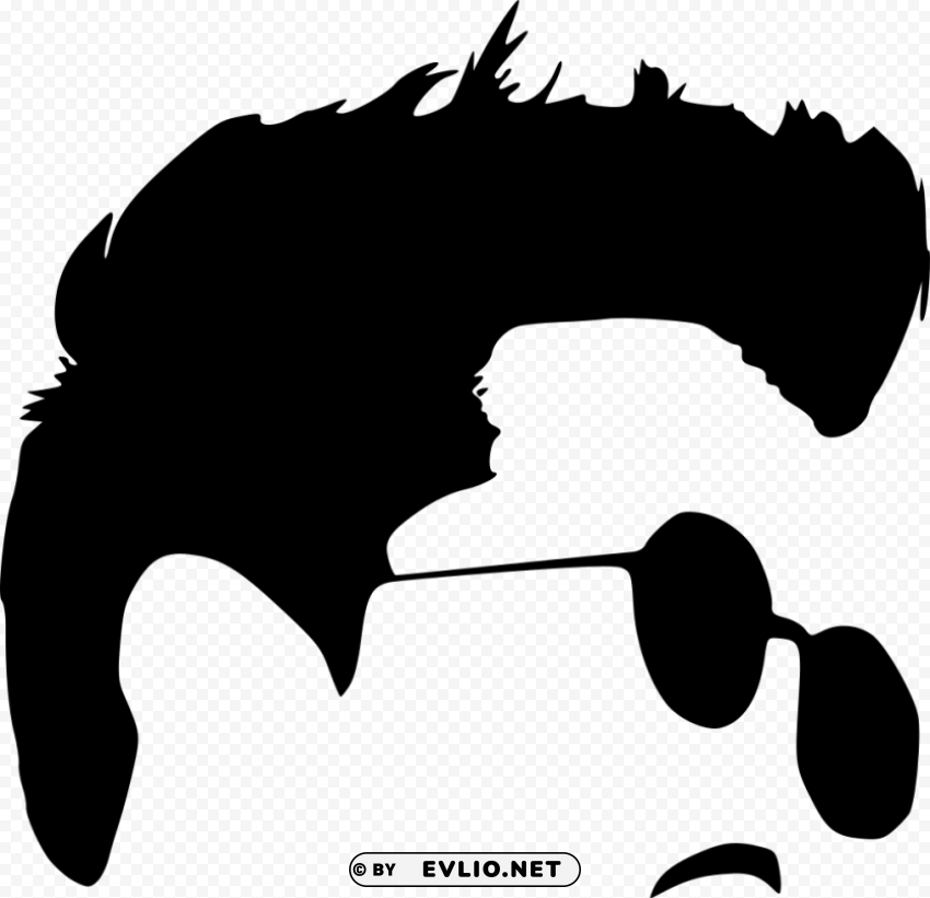 hipster with sunglasses silhouette PNG Image Isolated with High Clarity
