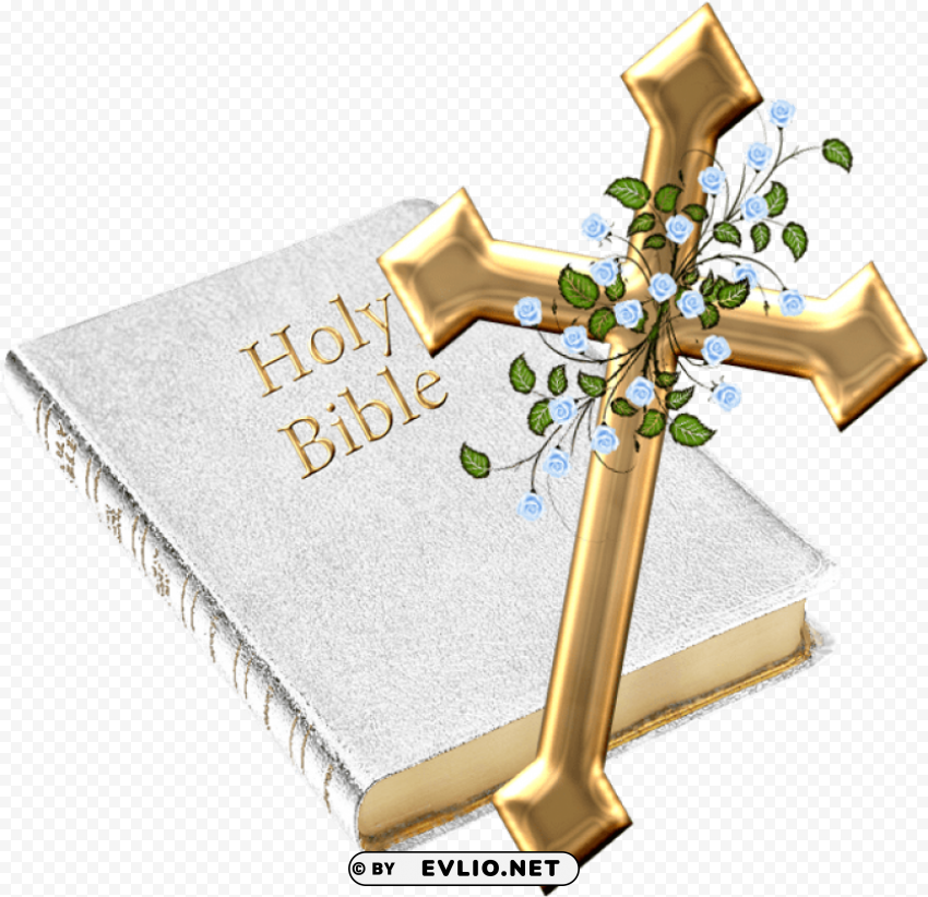 bible genesis christian cross clip art - holy bible and cross Clear PNG