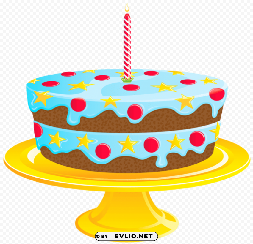 Blue Birthday Cake Clear PNG