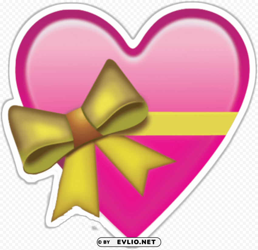 heart with bow emoji Transparent Background PNG Isolated Pattern