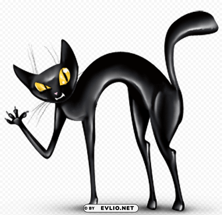transparent haunted black cat ClearCut Background Isolated PNG Art png images background -  image ID is c2af4cb0