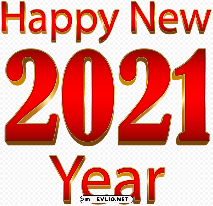 2021 red gold happy new year PNG Graphic Isolated with Clear Background