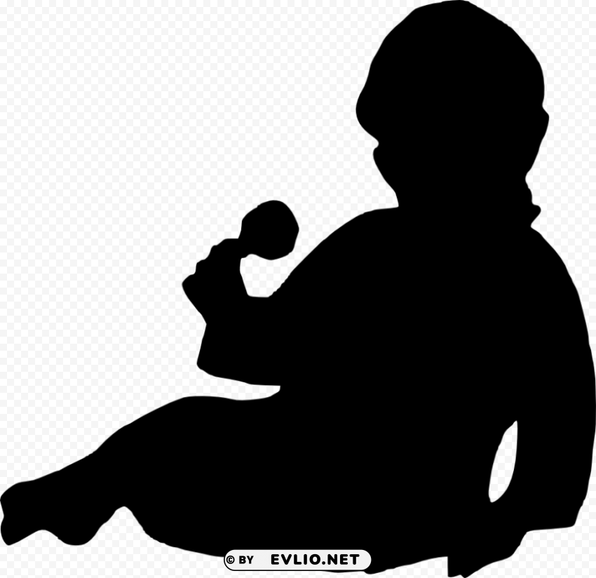 baby silhouette Transparent Background Isolation in PNG Format