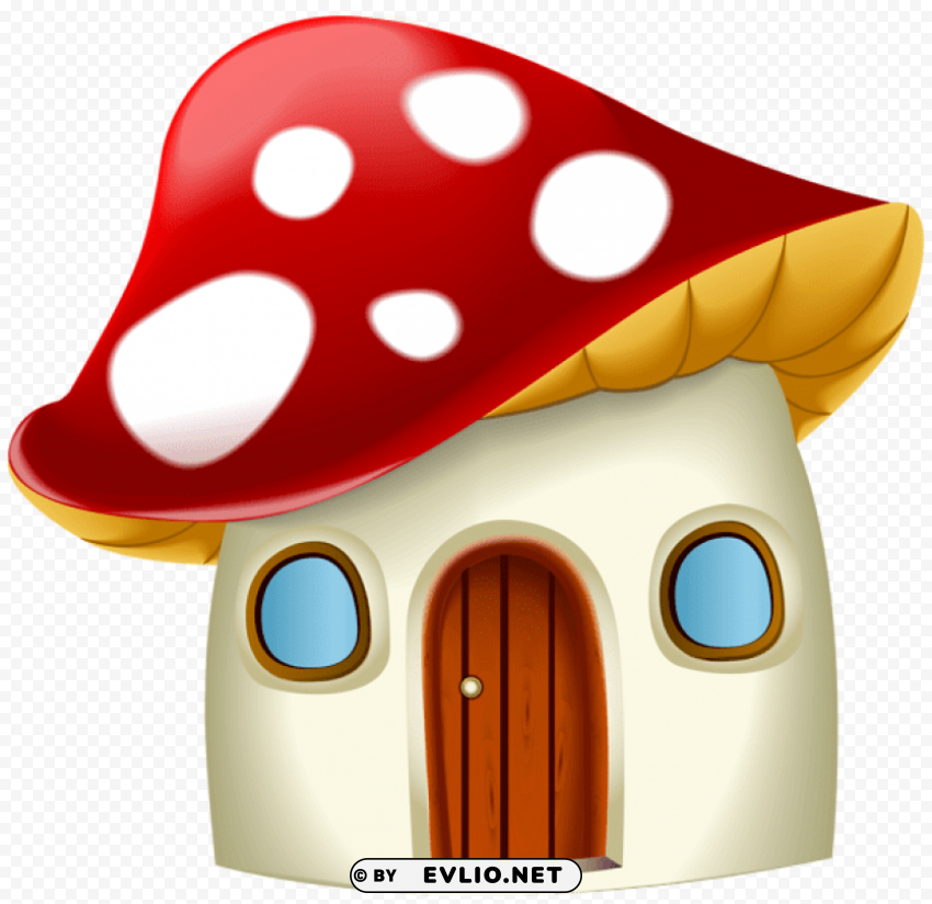 mushroom house cartoon Transparent Background PNG Isolated Element clipart png photo - 6ef2cbe8