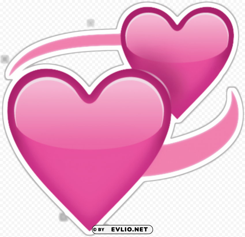 two pink hearts emoji Transparent background PNG photos