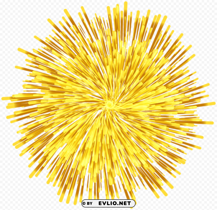 Firework Yellow Isolated Icon On Transparent Background PNG