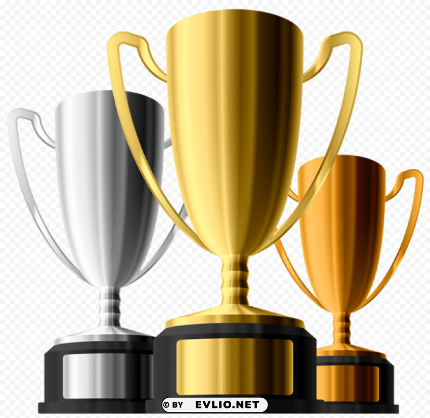 gold silver bronze trophies Isolated Artwork in HighResolution Transparent PNG clipart png photo - 95df8532