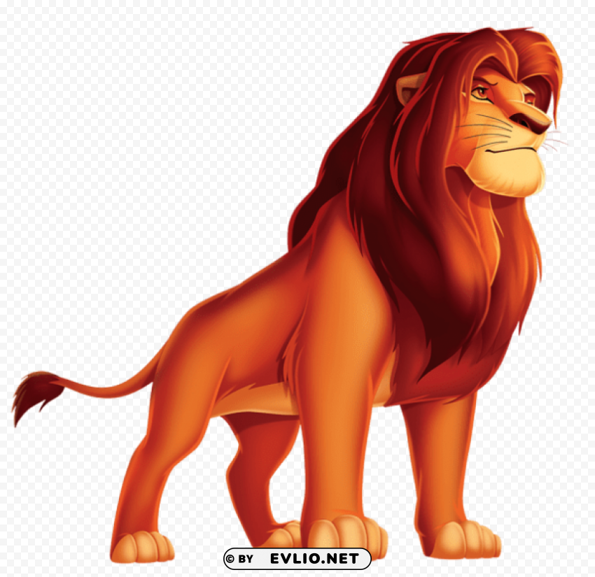 king lion cartoon Transparent Background Isolation in PNG Format